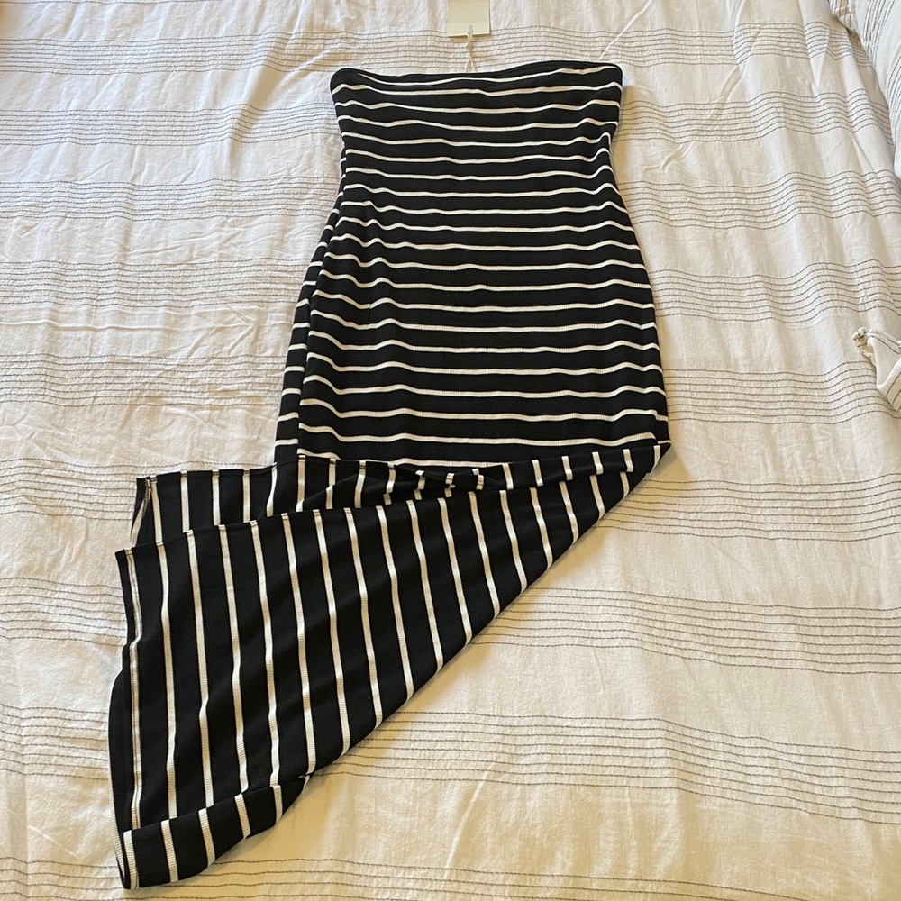 NEW Black and White Striped Dress